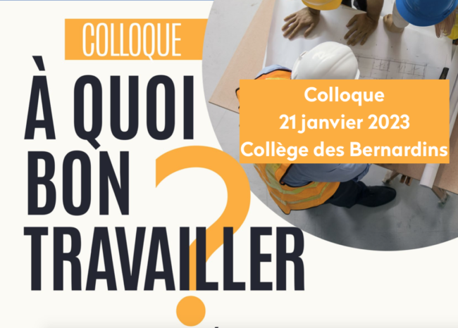Colloque AES A quoi bon travailler ? 21 janvier 2023